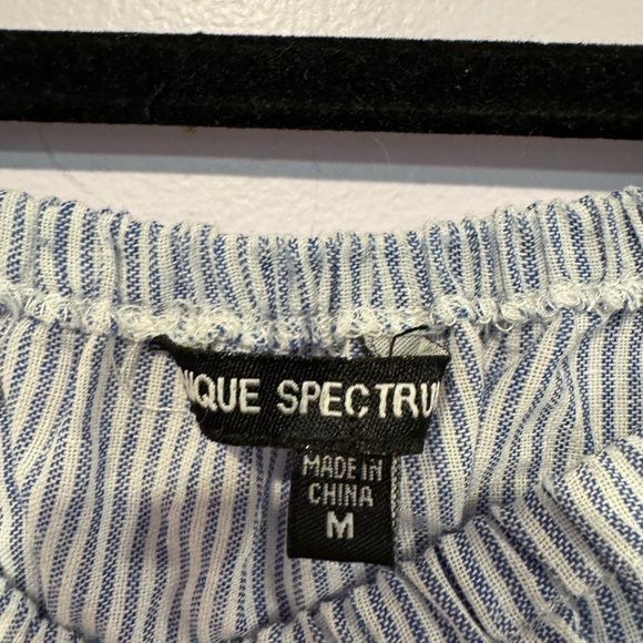 Unique Spectrum blue‎ stripe embroidered floral off the shoulder shirt - Picture 2 of 3